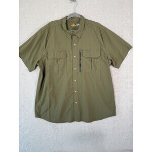Ridgecut Toughwear Mens 2XL Olive Green Ripstop Short Sleeve Utility Work Shirt